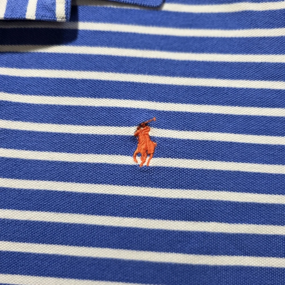 Polo by Ralph Lauren Blue White Striped Polo Shirt Men’s XL Red Pony Logo